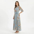 Women's V-neck Floral Wrap Maxi Dress