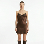 Women's Lace Slip Satin Mini Dress