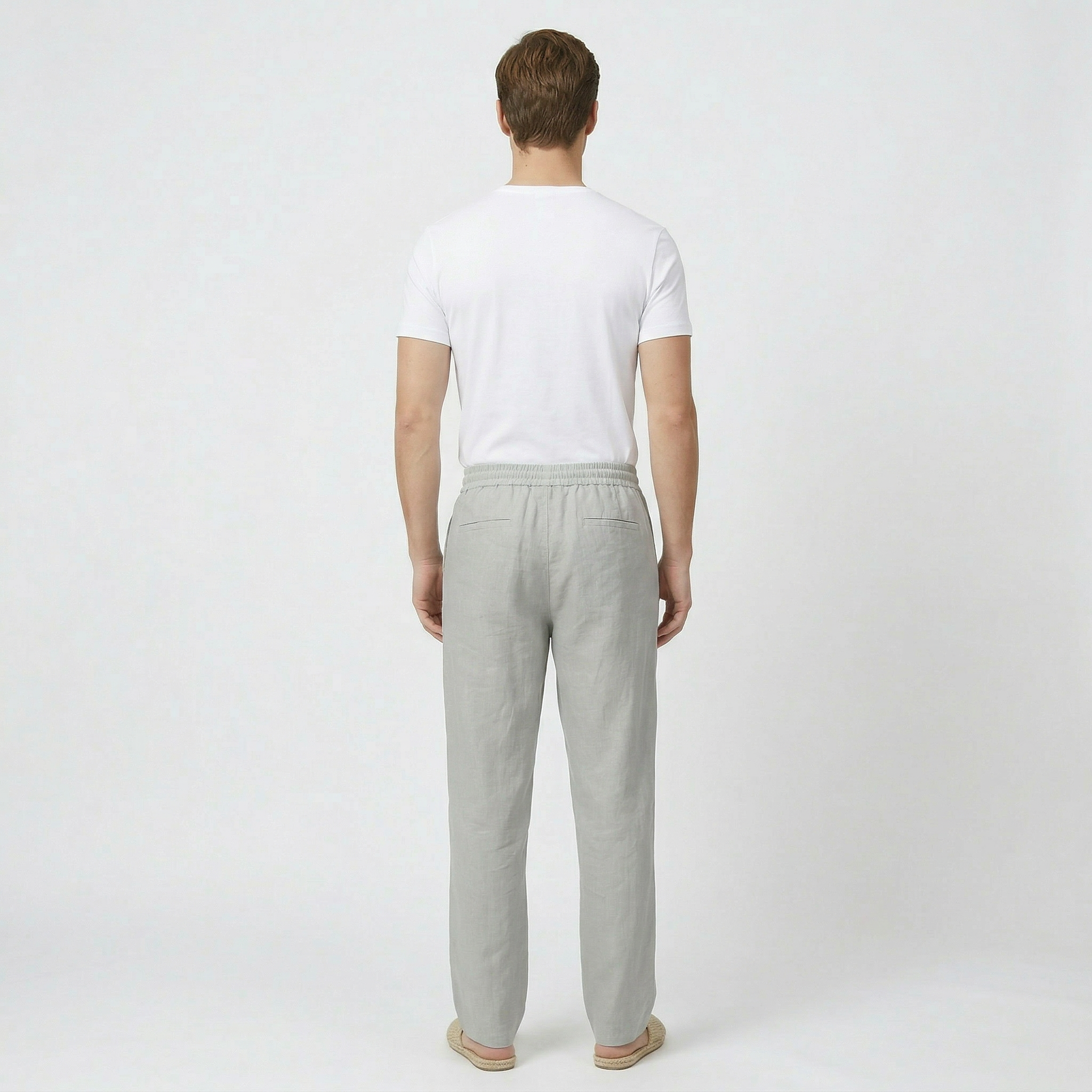 Birchbourne - Men’s Linen Elastic Waist Wide Leg Pants