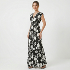 Women’s V-Neck Floral Print Summer Maxi Dress