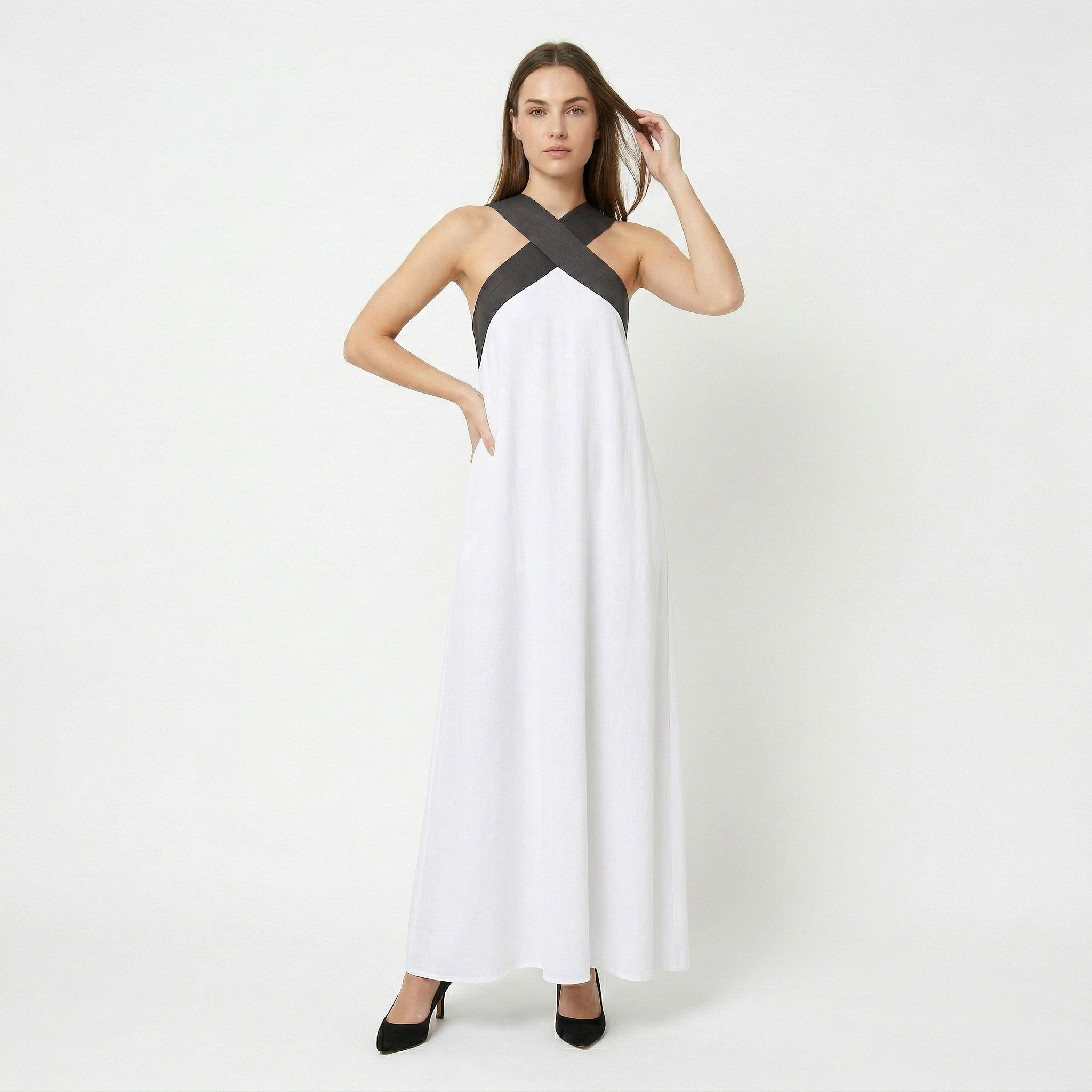 Women's Comfortable Crossed Maxi Dress