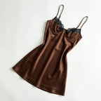 Women's Lace Slip Satin Mini Dress