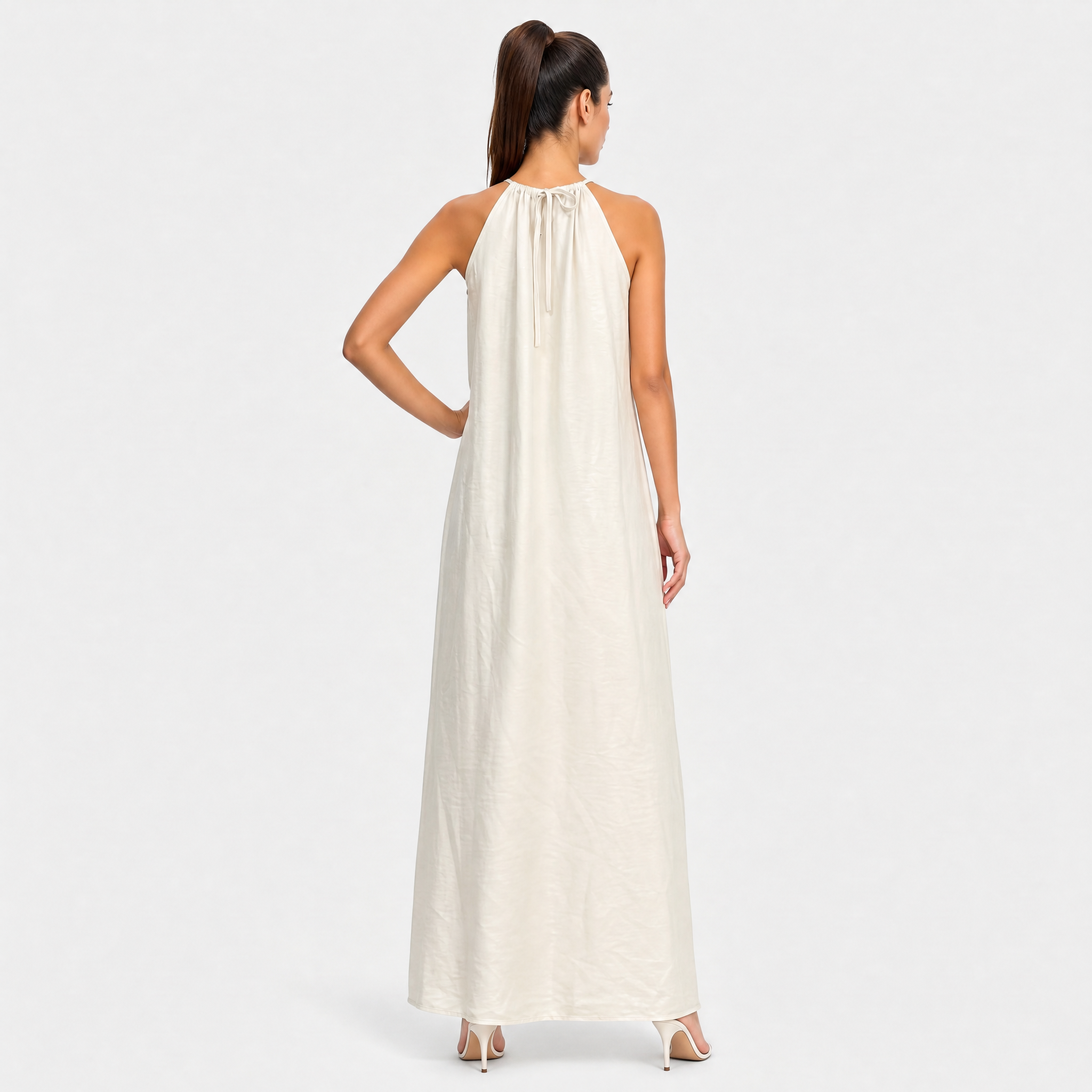 Women's Halter Neck Sleeveless Summer Maxi Dress