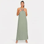 Women's Halter Neck Sleeveless Summer Maxi Dress