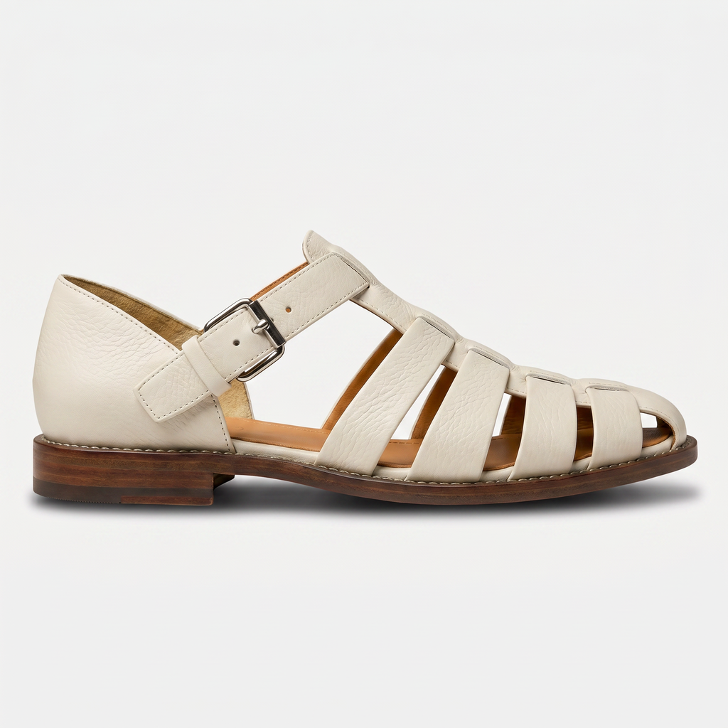 Men's Leather Closed Toe Fisherman Sandals