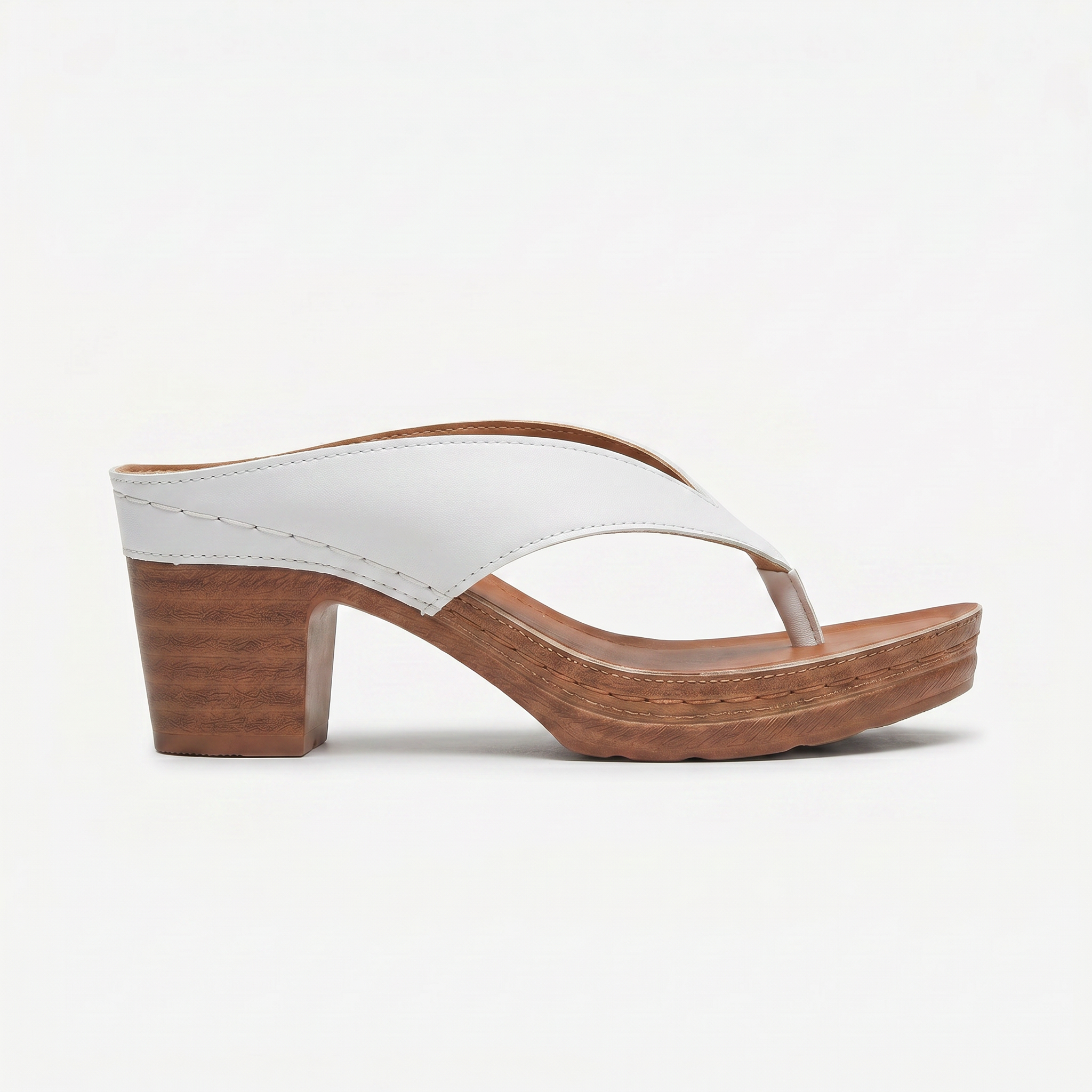 Women's Chunky Heel Thong Sandals