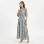Women's V-neck Floral Wrap Maxi Dress