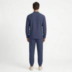 Birchbourne - Men’s Linen Stand Collar Half Button Top and Drawstring Pants Set