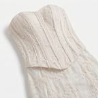 Women's Strapless Lace Corset Maxi Dress