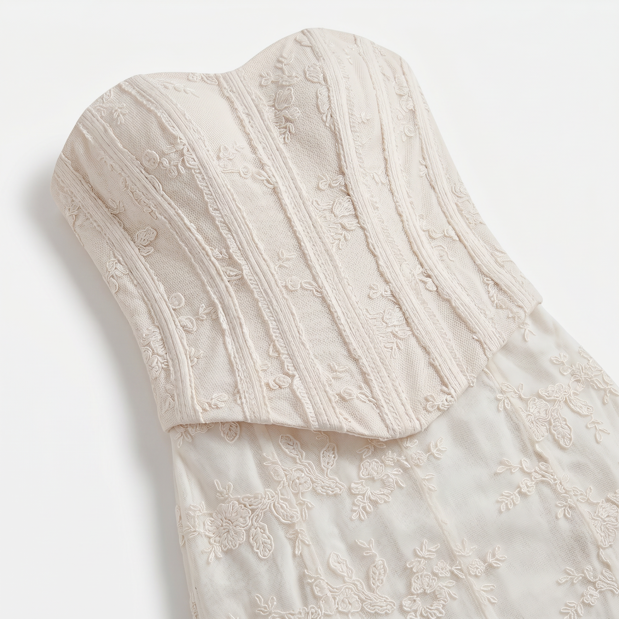 Women's Strapless Lace Corset Maxi Dress