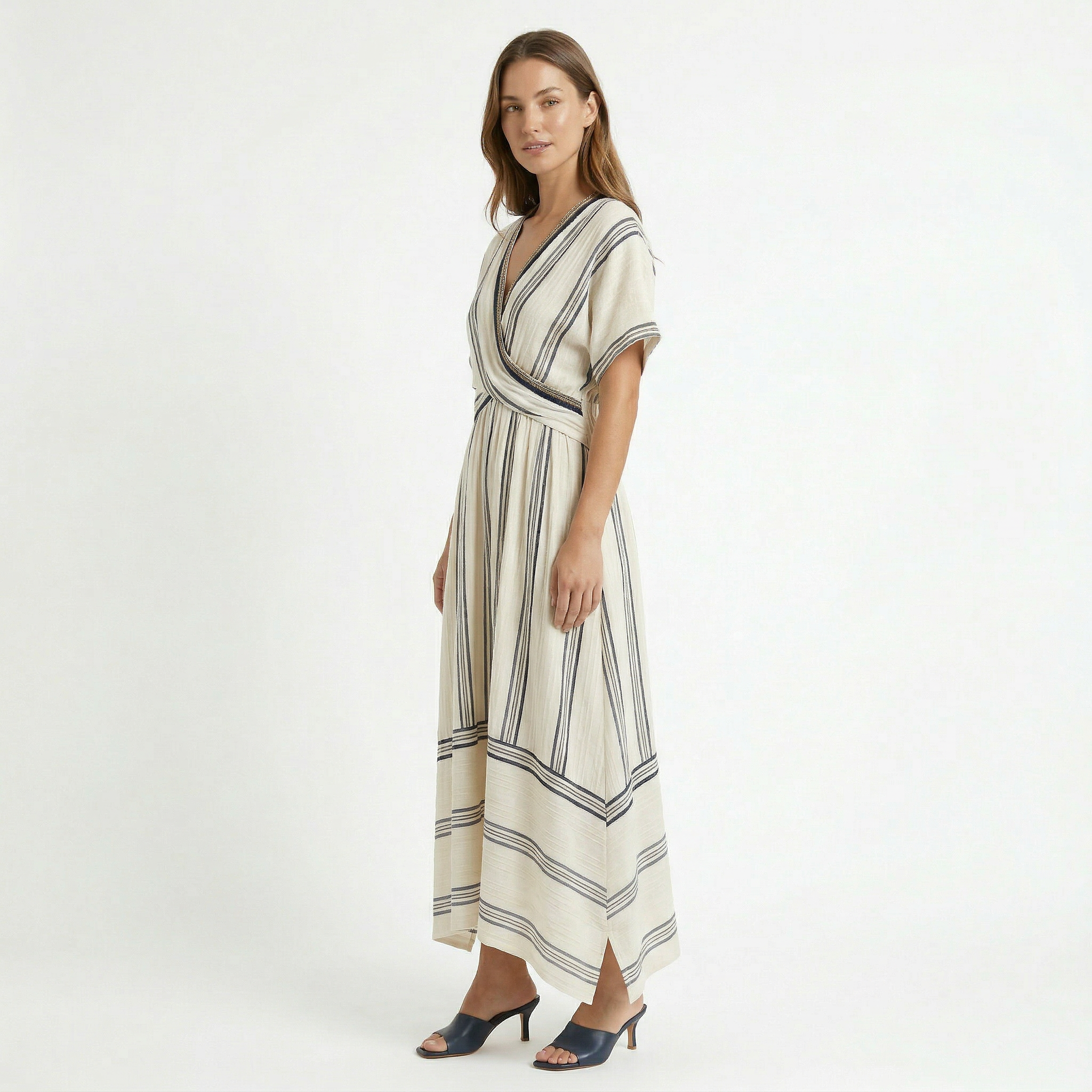 Women's Wrap Waist Midi Dress