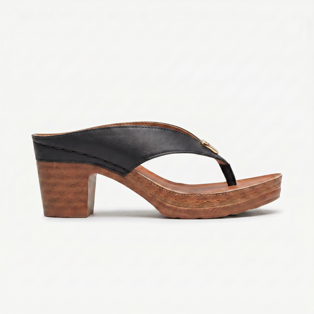Women's Chunky Heel Thong Sandals