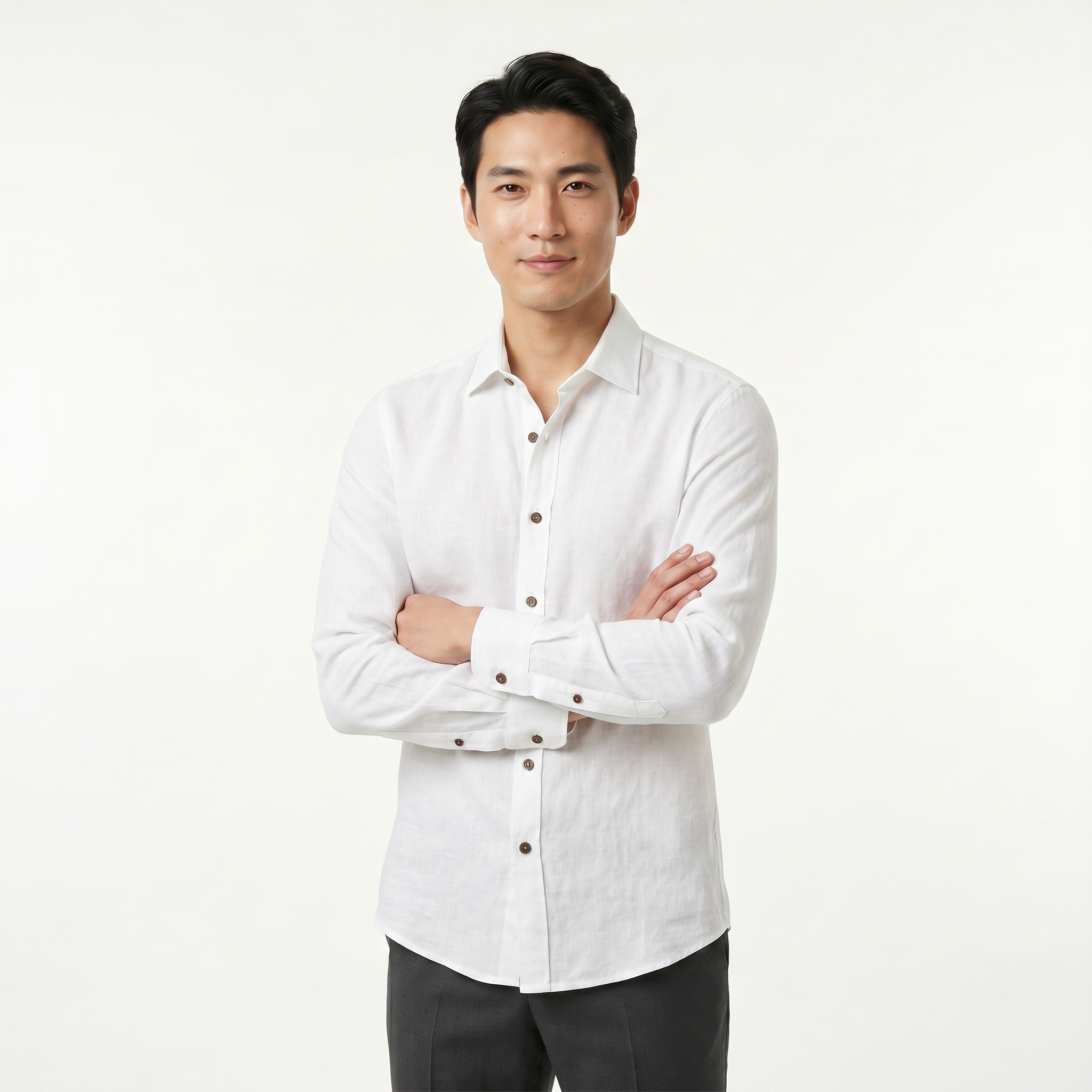 Men's Long Sleeve Cotton Button Down Shirt