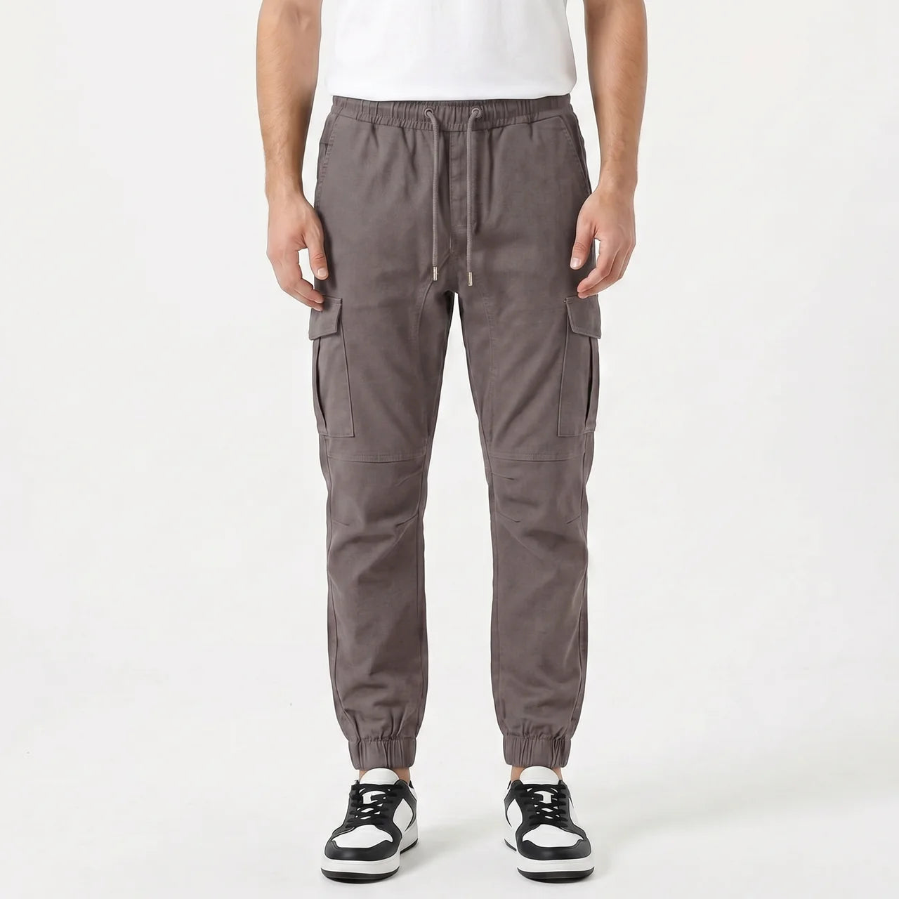 Men's Slim Fit Cotton Cargo Trousers