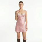 Women's Lace Slip Satin Mini Dress