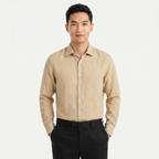 Men's Long Sleeve Linen Button Down Shirt