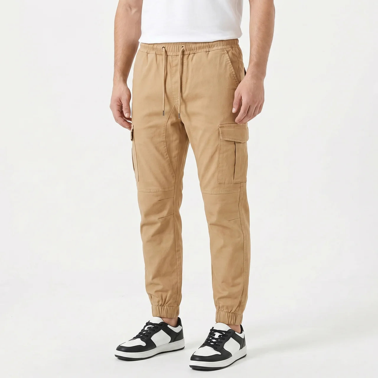 Men's Slim Fit Cotton Cargo Trousers
