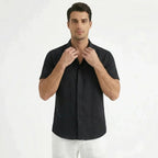 Men's Cotton-Linen Short Sleeve Shirt