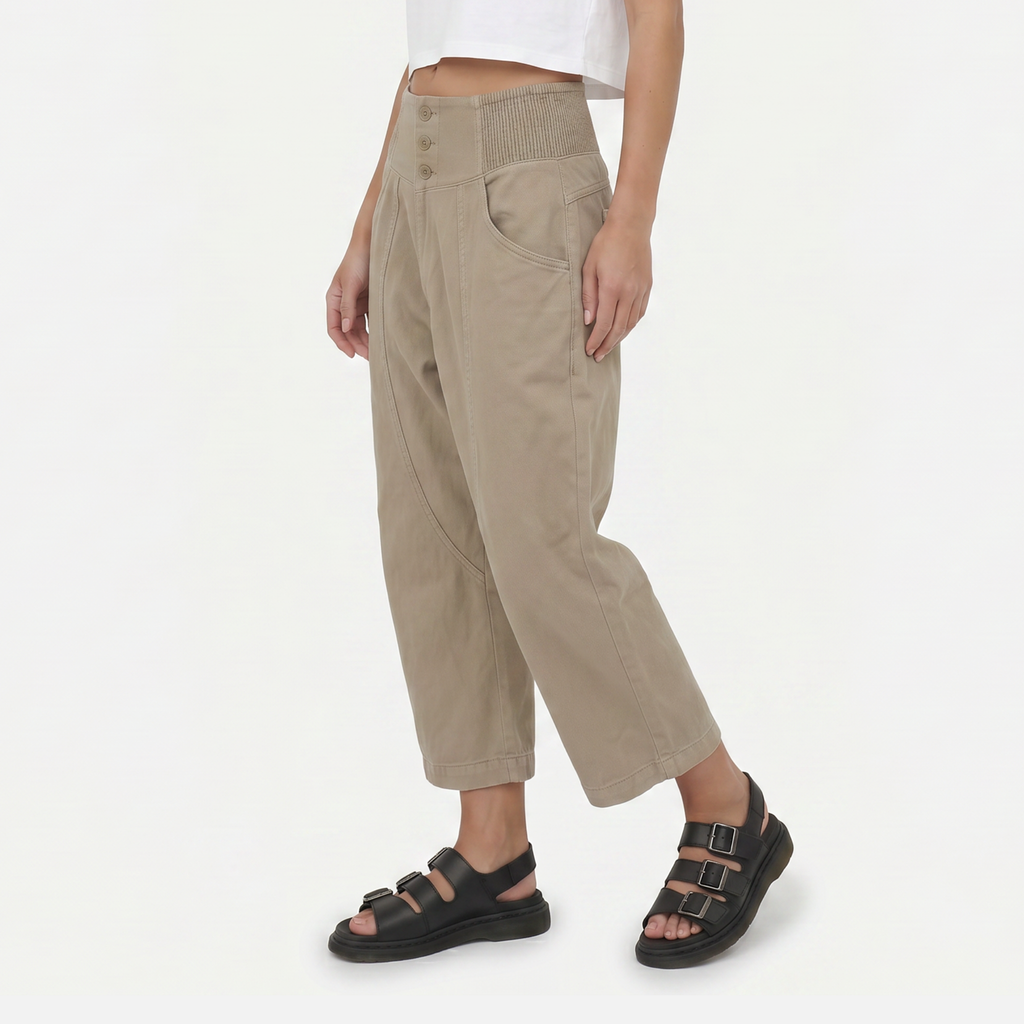 Women's Cotton Linen Wide Leg Trousers