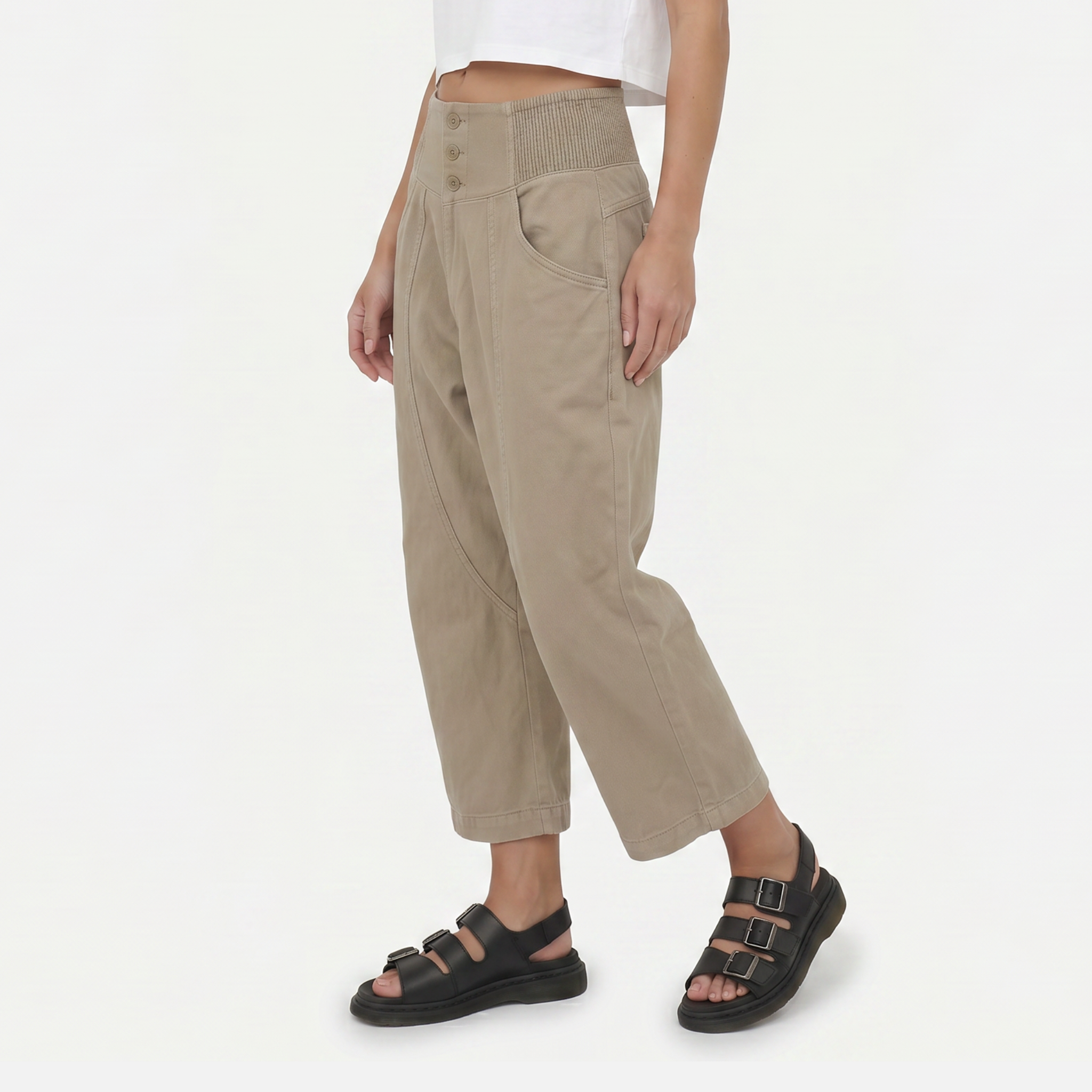 Women's Cotton Linen Wide Leg Trousers