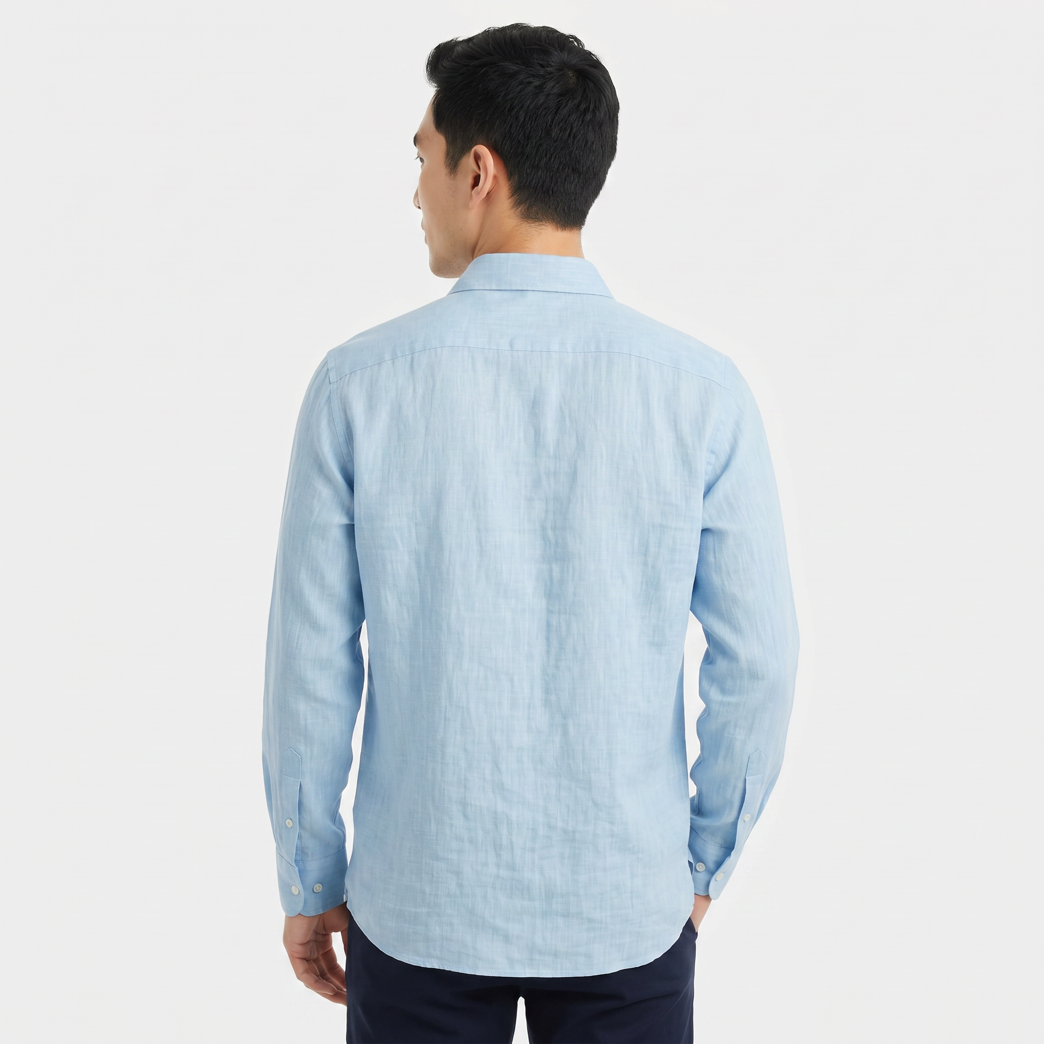 Men's Long Sleeve Linen Button Down Shirt