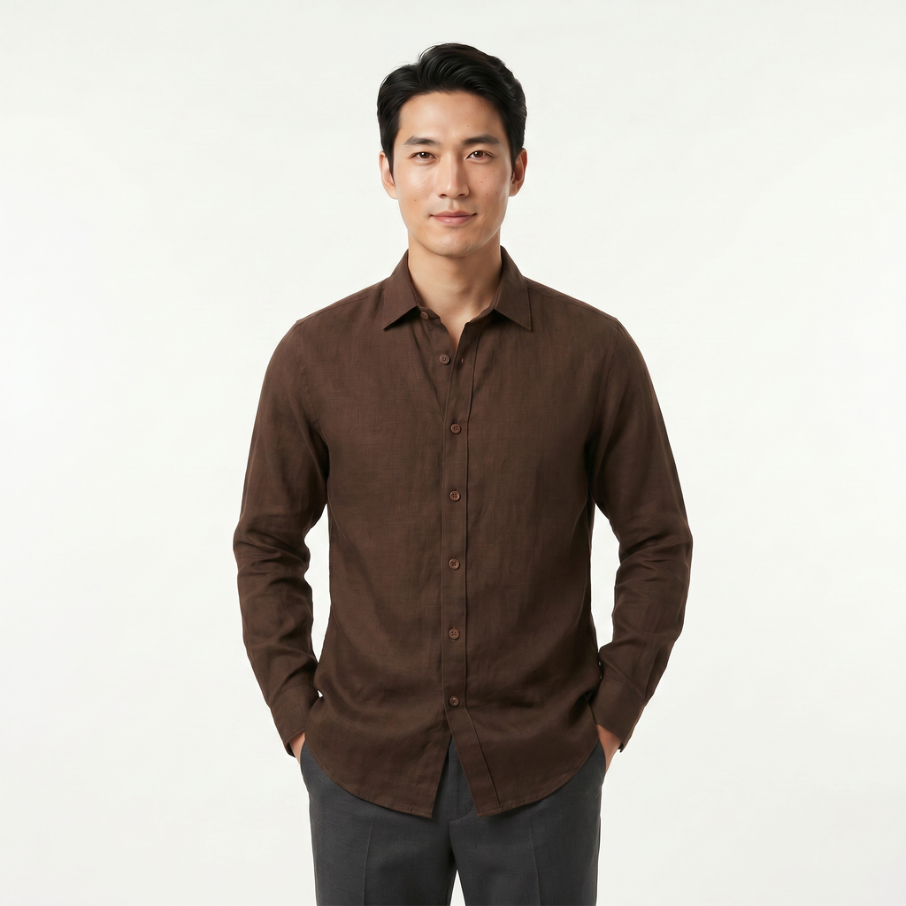 Men's Long Sleeve Cotton Button Down Shirt