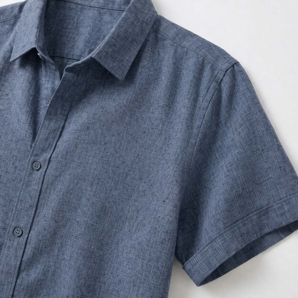 Men's Cotton-Linen Short Sleeve Shirt