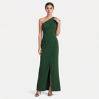 Women's One-Shoulder Maxi Evening Dress -  Asymmetric Neckline