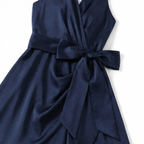 Women's Elegant Sleeveless Wrap Midi Dress