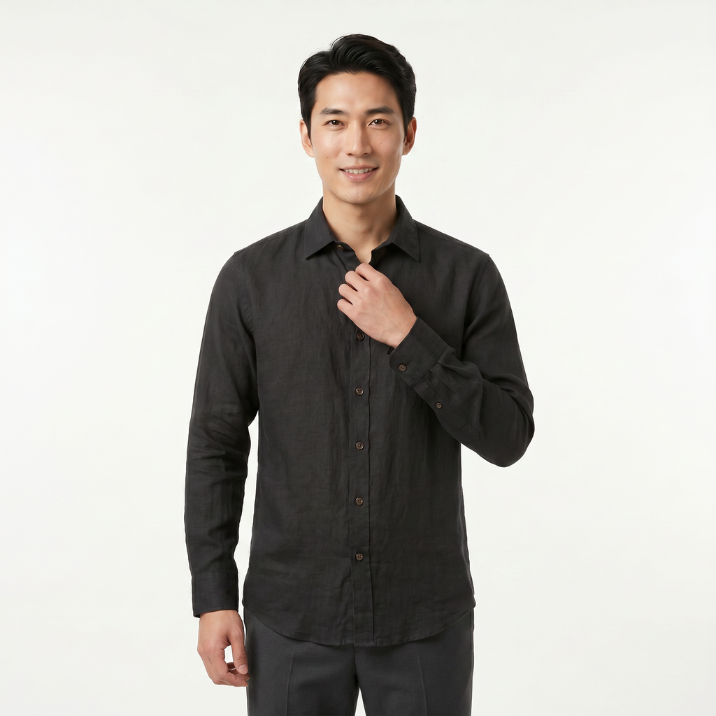Men's Long Sleeve Cotton Button Down Shirt