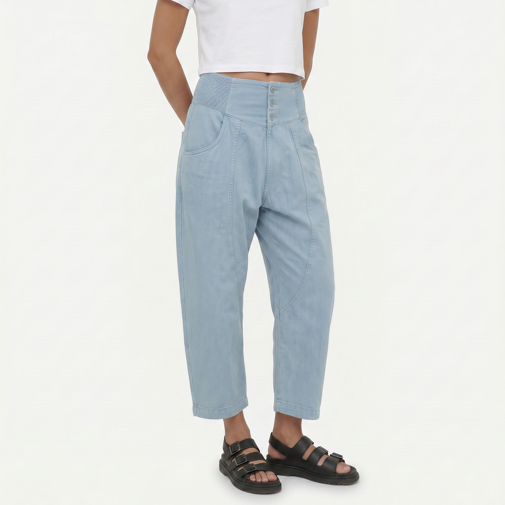 Women's Cotton Linen Wide Leg Trousers