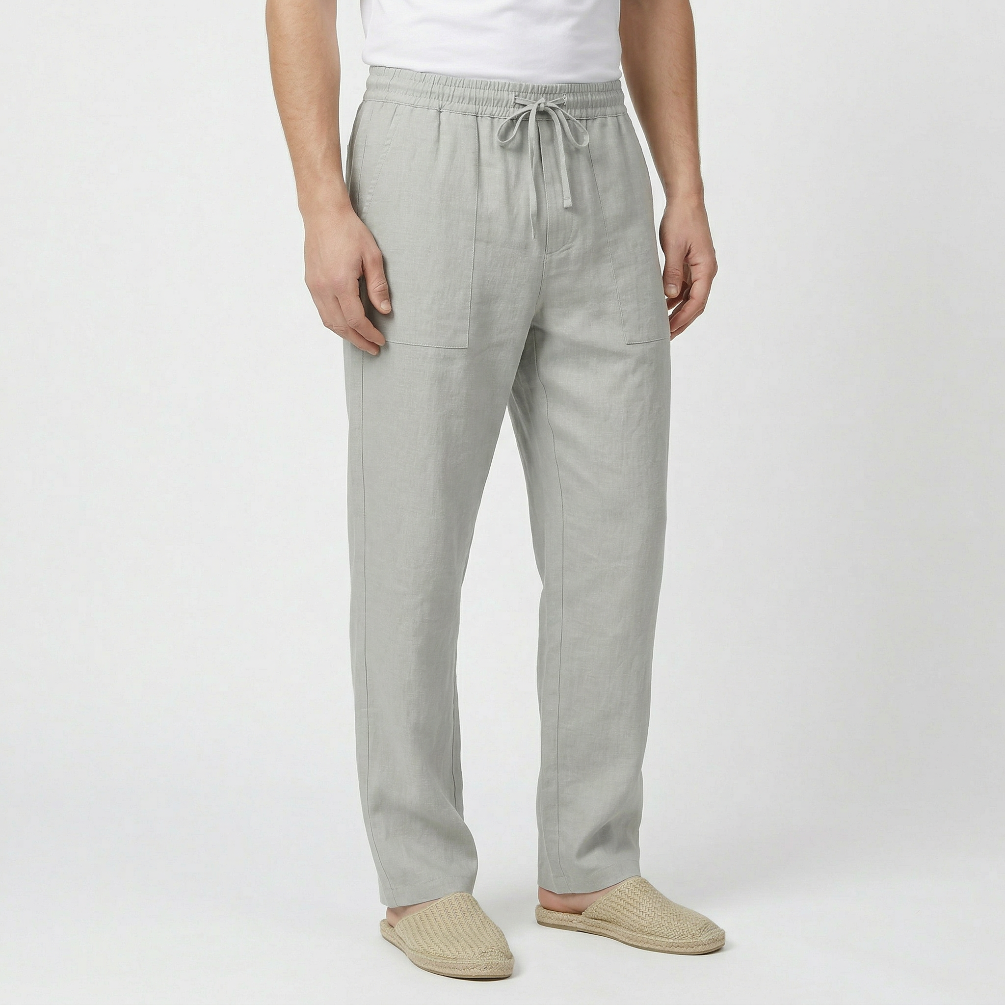 Birchbourne - Men’s Linen Elastic Waist Wide Leg Pants