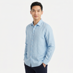 Men's Long Sleeve Linen Button Down Shirt