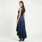 Women's Elegant Sleeveless Wrap Midi Dress