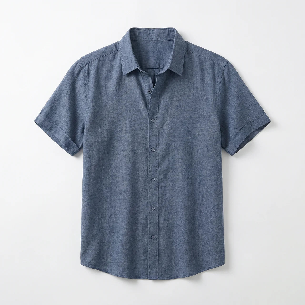 Men's Cotton-Linen Short Sleeve Shirt