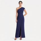 Women's One-Shoulder Maxi Evening Dress -  Asymmetric Neckline