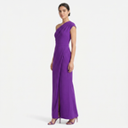 Women's One-Shoulder Maxi Evening Dress -  Asymmetric Neckline
