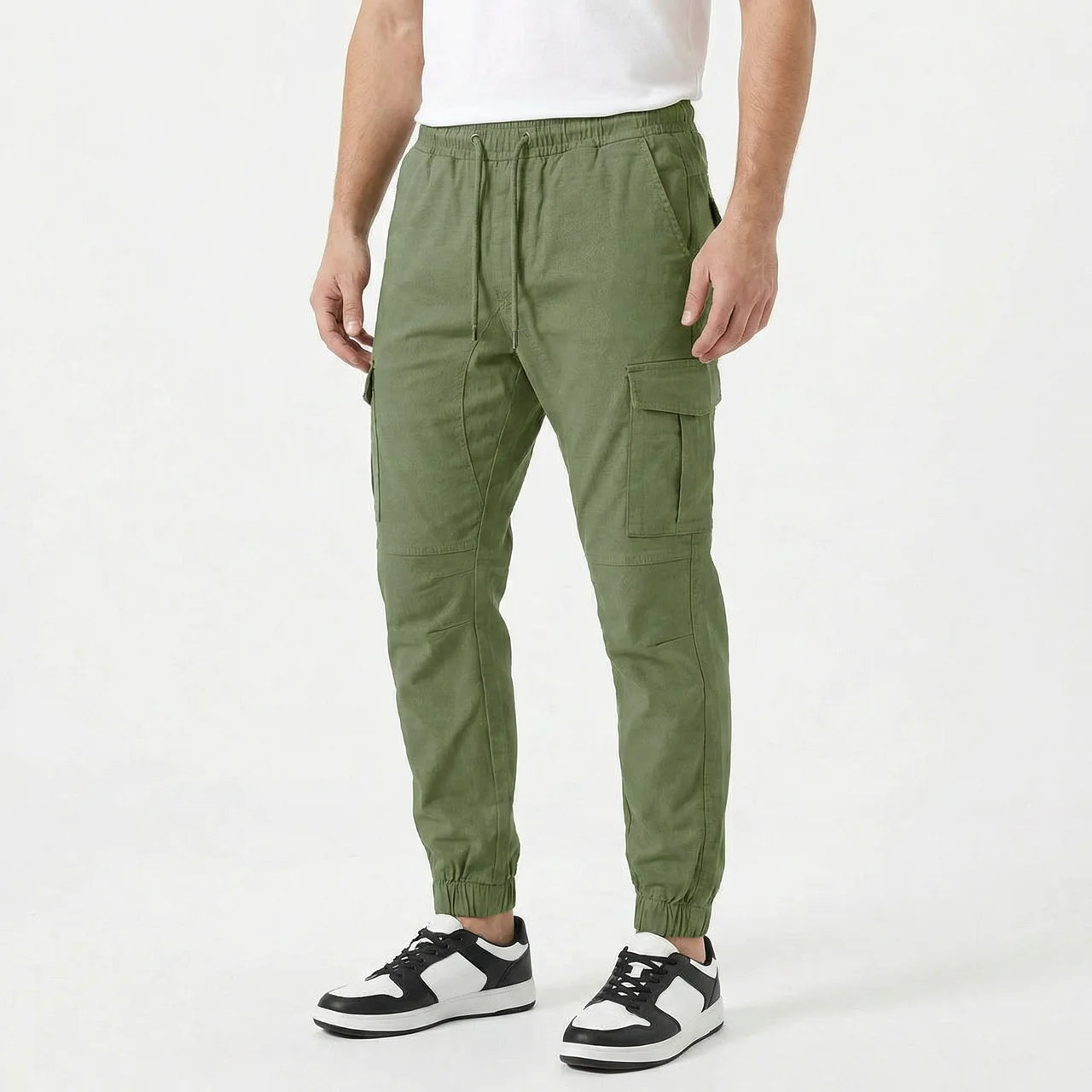 Men's Slim Fit Cotton Cargo Trousers