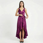 Women's Elegant Sleeveless Wrap Midi Dress