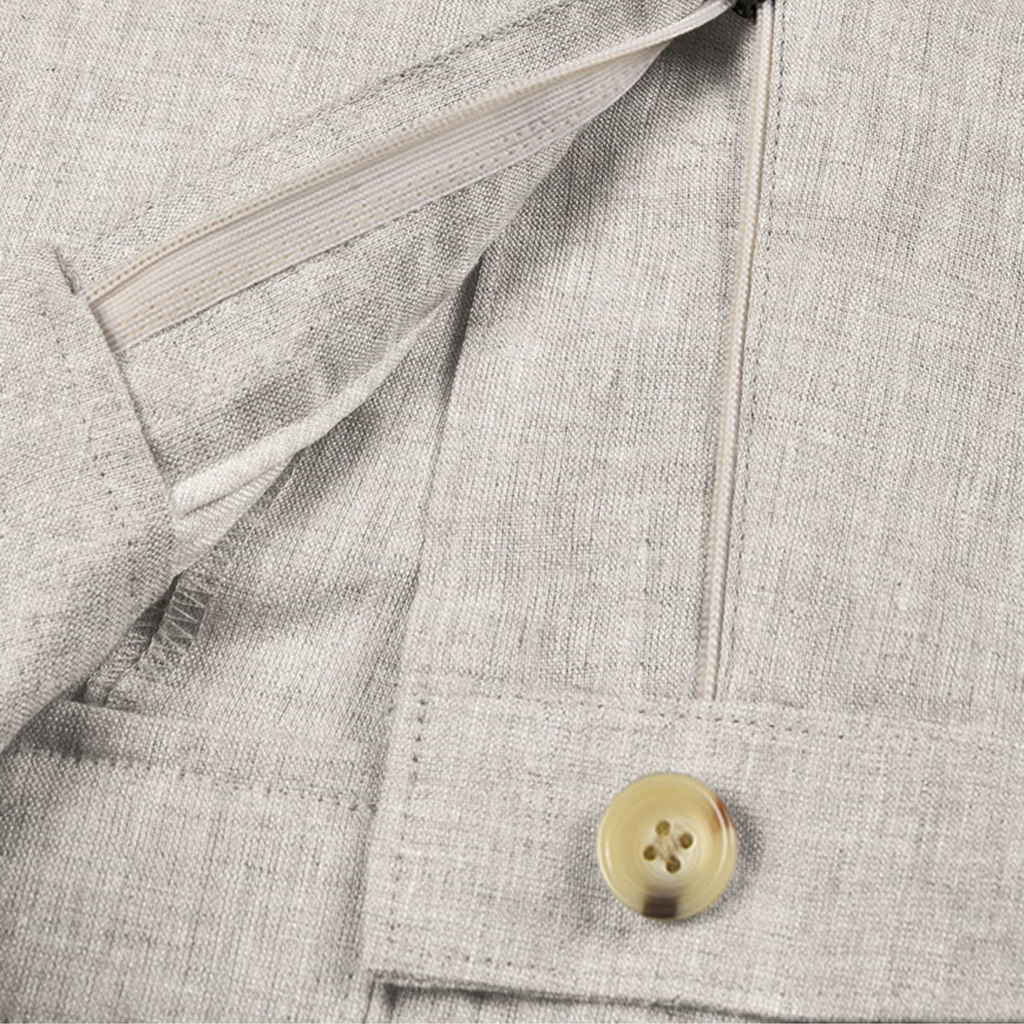 Men's Linen Cargo Trousers Relaxed Fit