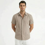 Men's Cotton-Linen Short Sleeve Shirt
