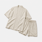 Women's Linen Cardigan and Shorts Two Piece Set