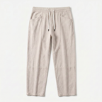 Men's Cotton Linen Drawstring Cropped Trousers