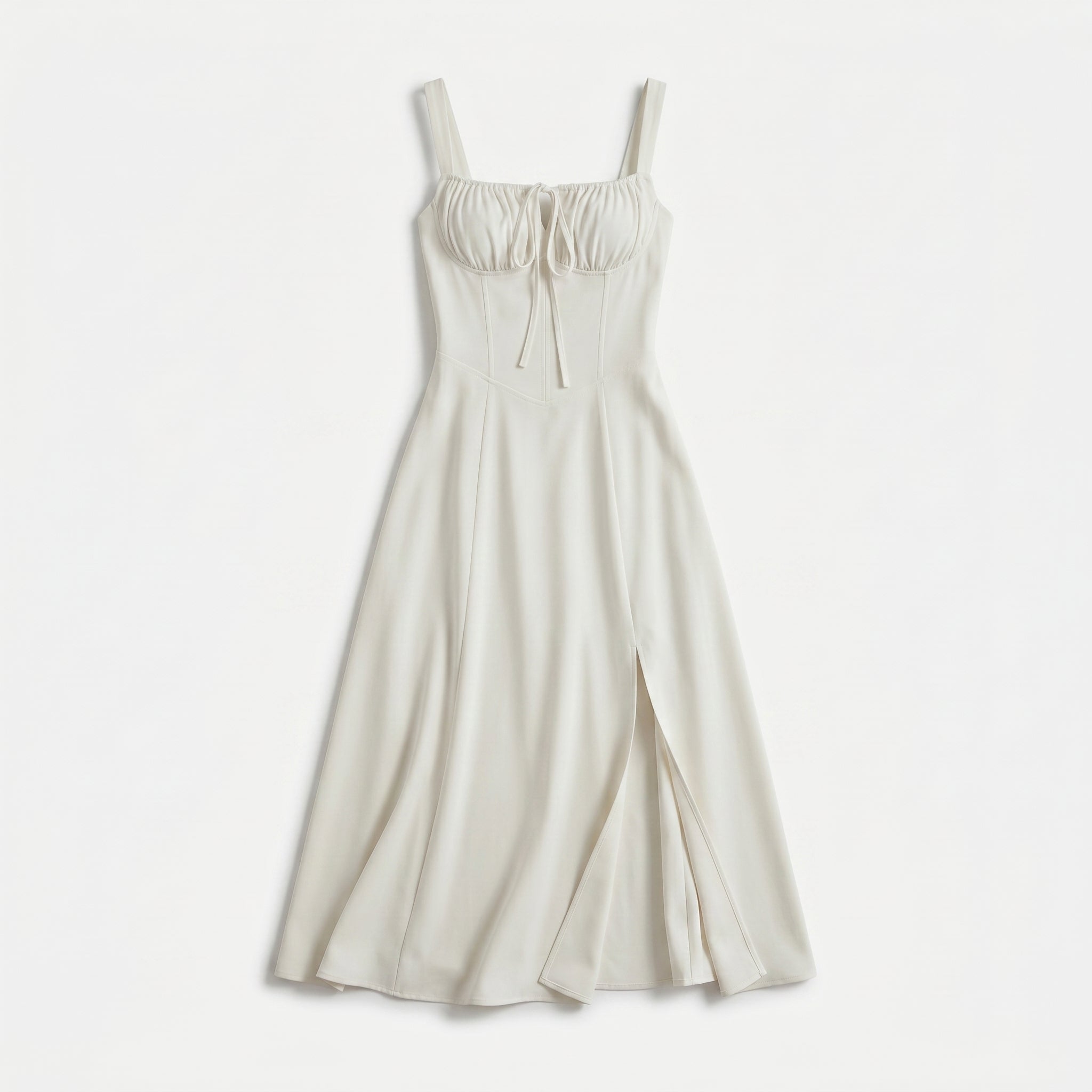 Women's Corset Tie Front Midi Dress with Split