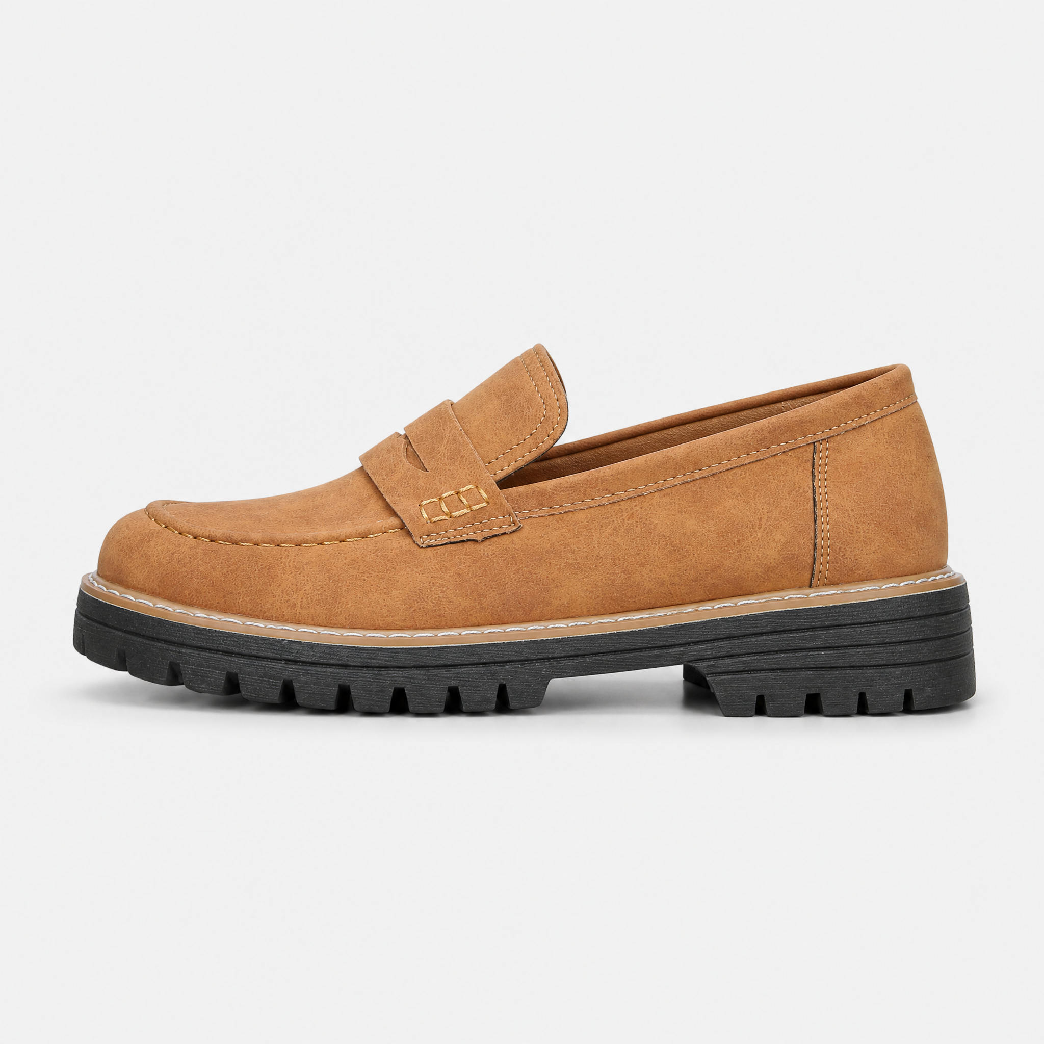 Women's Suede Platform Slip-On Penny Loafers