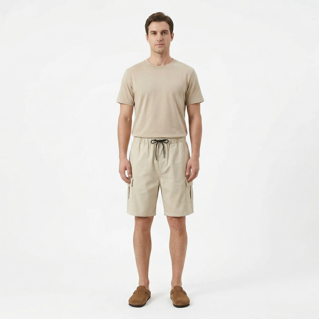 Birchbourne - Men’s Elastic Waist Drawstring Cargo Shorts