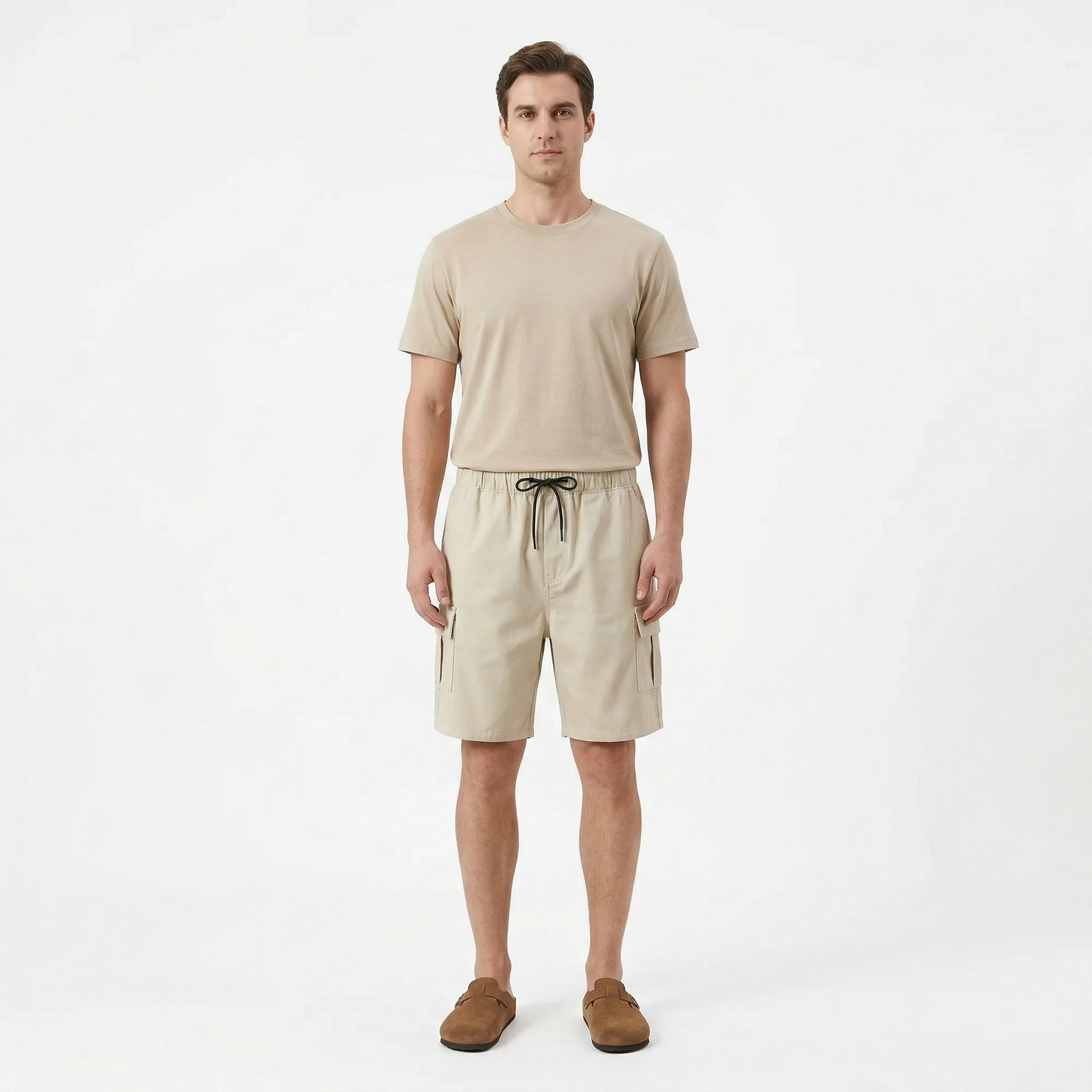 Birchbourne - Men’s Elastic Waist Drawstring Cargo Shorts