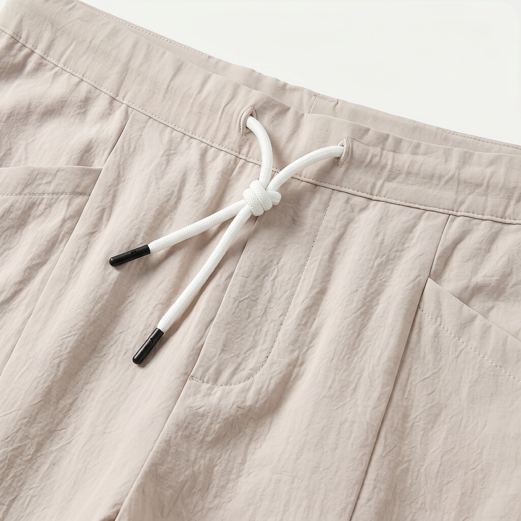 Men's Cotton Linen Drawstring Cropped Trousers