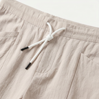 Men's Cotton Linen Drawstring Cropped Trousers