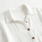 Women's Cotton Gauze Button Down Shirt Midi Dress